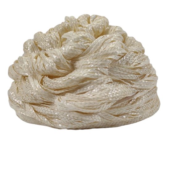 Vintage Miss Gewnn Jr Ivory Braided Raffia Straw Pillbox 50s 60s Union Made - Picture 5 of 11